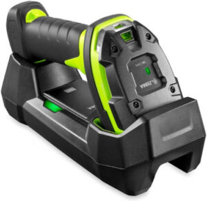 Zebra DS3678-SR Handheld Barcode Scanner, USB Kit W/ Standard Cradle and Power Supply, Straight Shielded USB Cable, 1D/2D Imager, Black - Green | DS3678-SR3U42A0SFW