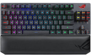 Asus X807 ROG Strix Scope RX TKL Optical Mechanical Gaming Keyboard, Wireless Deluxe, RX Red Switch, 1000Hz USB Report Rate, Per-Key RGB LEDs, USB 2.0 / Bluetooth Connectivity, Black | 90MP02J0-BKCA00