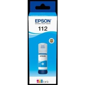 Epson 112 EcoTank Pigment Cyan Ink Bottle Compatible With EcoTank L6550, L6580, L6570, L6490, L15160, L15150, L11160, M15140 | C13T06C24A