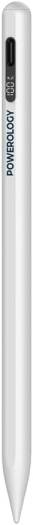 Powerology Real-time Dispaly Stylus Pen Ultra Smooth and Responsive Pencil Compatible With iPad 2018-2024 Models One Click Operation No Bluetooth Connectivity Required Type-C Charging - White