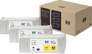 HP 83 Yellow UV 3 Pack Ink Cartridge | C5075A