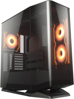 Cougar FV270 RGB ATX Mid Tower Case, 3x Pre-Installed Reversed ARGB PWM Fans & 1x ARGB PWM Fan, Up to 360mm Radiator Support, 7 Expansion Slots, PWM & RGB Hub Sync with M/B, Black | 3858M60.0005