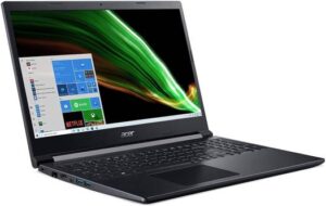 Acer Aspire 7 A715-42G-R1UD 15.6' FHD IPS Laptop, AMD Ryzen 5-5500 2.1GHz Processor, 8GB DDR4 RAM, 512 SSD, Nvidia Geforce 4GB GTX 1650, Windows 11 Home, Eng-Arabic KB, Black | NH.QBFEM.008