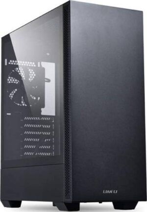 Lian Li Lancool 205 Mid-Tower Chassis ATX Computer Case, Tempered Glass Side Panel, Water-Cooling Ready, Side Ventilation and 2x120mm Pre-Installed Fan, Black I PC-OE743X / G99.OE743X.10