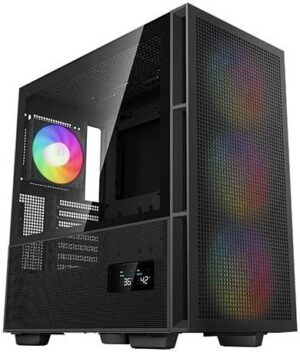 Deepcool CH560 Digital ATX Mid Tower Computer Case, ABS+SPCC+Tempered Glass Materials, Real-Time Dual-Status Digital Display, Hybrid Airflow Glass Side Panel, Black | R-CH560-BKAPE4D-G-1