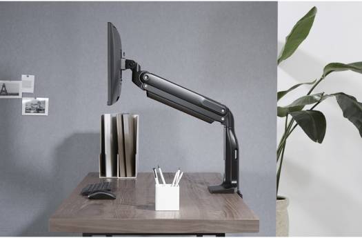 Skill Tech Counterbalance Monitor Arm, Fits 17"-43" Flat & Curved Monitor, Adjustable Gas Spring, Detachable VESA Plate, Flexible Tilt, Pivot, and Swivel, 2xUSB 3.0 Port, Black | SH43 C011U - Image 5