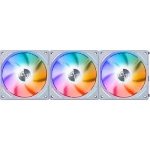 Lian Li Uni Fan AL120 Digital Addressable RGB 120 Fan, Triple Pack, 32 LEDs Per Fan, 800-1900 RPM Speed, Fluid Dynamic Ball Bearing, White | G99.12AL3W.00