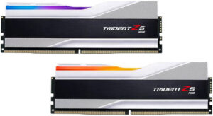 G.SKILL Trident Z5 RGB Series 64GB (2x32GB) DDR5 Dual Channel Desktop Memory, 5600 MT/s Speed, CL28-34-34-89 Latency, 1.35 Voltage, Intel XMP 3.0, 288-Pin, Silver | F5-5600J2834F32GX2-TZ5RS