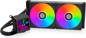 Lian Li Galahad II LCD 280 AIO RGB CPU Liquid Cooler, 2.88" IPS LCD Screen, Asetek 8th Gen 3600 RPM Pump, 140mm FDB Fans, Up to 1550 RPM Fan Speed, 89.7 CFM Airflow, Black | G89.GA2ALCD28B.00