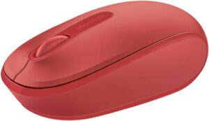 Microsoft 1850 Wireless Mobile Mouse, 1000DPI LED Optical Tracking Sensor, Ambidextrous Design, 3 Buttons, Built-in Transceiver Storage, Up to 6 Months Battery Life, Falme Red | U7Z-00039
