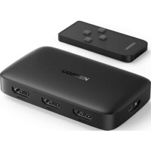 Ugreen 3 IN 1 Out HDMI Switch Adapter, Easy Switch HDMI Splitter, Support 4K/HDR/3D/HDCP, Compatible for TV Box/PS/PS4/Laptop/HDTV Projector, Black | 80125