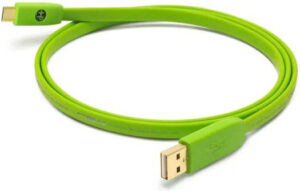 NEO d+ USB 2.0 Class B Type-A to Type-C Cable, 480 Mbps Transfer Speed, USB 2.0 Cable, Silver Plated Oxygen Free Copper Conductor, 2m Cable Length, Green | d+USB Type-A to C Class B / 2.0m