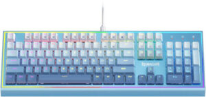 Redragon Bluesiren K654 Gaming Mechanical Wired Keyboard, Outemu Red Switches, Hot-Swappable, Aluminum Frame, Gold-Plated USB, English (US) Layout, Blue | K654GWB-RGB