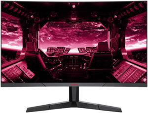 Koorui 27E6QC 27" VA QHD Curved Gaming Monitor, 144Hz Refresh Rate, 1800R Curved, 1ms Response Time, FreeSync/G-Sync Technology, 85% DCI-P3 Color Gamut, DP1.2/HDMI*2, Black | 27E6QC