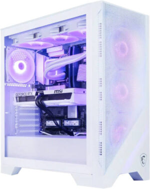 WhiteTitan Gaming PC - AMD Ryzen 7 8700F 8 Cores 16 Threads, NVIDIA RTX 5070 Ti 12GB, 32GB DDR5 RAM 6000MHz CL32, 1TB SSD Gen 4, 650W Gold PSU, 360mm Liquid Cooler, Wi-FI + BT