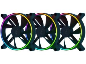 Razer Kunai Chroma 140mm aRGB PC Fan, PWM Fan Controller Support, Connect Up to 8 Fan, 15-30 dBA Noise, Cooling 500-1600 Rpm, 3 Fans, Black | RC21-01810200-R3M1