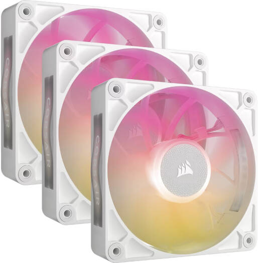 Corsair iCUE LINK RX120 MAX RGB 120mm PWM Thick Fans Starter Kit, 120mm x 30mm Fan Size, 2000 RPM Fan Speed, 71.3 CFM Fan Airflow, Magnetic Dome Bearing, Pack of 3, White | CO-9051038-WW