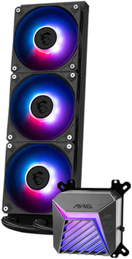 MSI MAG CORELIQUID A15 Liquid CPU Cooler, 360mm Radiator, 3x 120mm Pre-installed Fans, 2050 RPM Fan Speed, 64.89 CFM Fan Airflow, Fan Rifle Bearing Type, Black | 306-7ZW9A11-L80 - Image 5