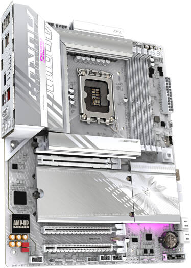 GIGABYTE Z890 Aorus Elite Wi-Fi 7 Ice LGA 1851 ATX Motherboard, Intel Z890 Chipset, 4x DDR5 DIMM Slot, Up to 256GB Max Memory, Wi-Fi7 & BT5.4, PCIe 5.0 x16, 4x M.2 Slot, White | Z890-A-ELITE-WF7-ICE - Image 3