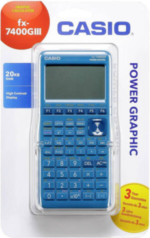 Casio FX-7400GIII Graphing Calculator Cyan Display (digits) 21 Battery operated (W x H x D) 87.5 x 21.3