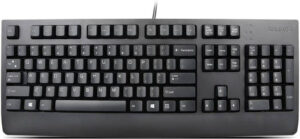 Lenovo Preferred Pro II USB Wired Keyboard, Full Size Arabic / English Keyboard Layout, Rubber Domed Switch Keys, Adjustable Tilt Legs, Up to 10 Million Clicks, Black | 4X30M86880