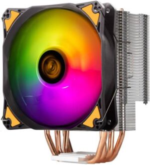 SilverStone AR12 TUF ARGB CPU Air Cooler, Advanced Copper Heat-Pipe, Direct Contact (HDC), 120mm PWM Fan, 300-2200 RPM Speed, Compatible With LGA1700 | SST-AR12-TUF