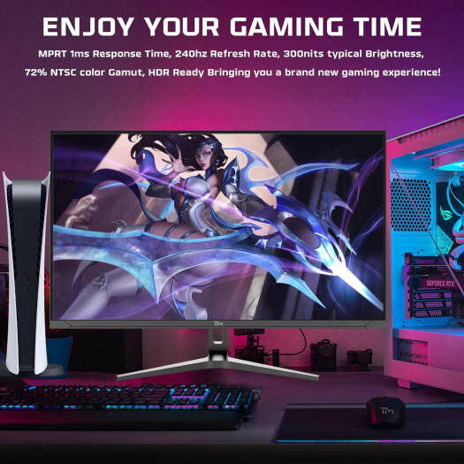 Twisted Minds TM32FHD240VA Supreme Series Gaming Monitor, 32" FHD VA Display, 240Hz Refresh Rate, 1ms Response Time, NVIDIA G-Sync Compatible, 16.7M Colors, Black | TM32FHD240VA - Image 3