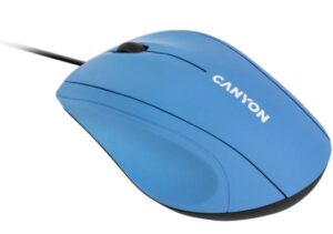 Canyon M-05 Wired Optical Mouse, With 3 Keys, 1000 DPI, With 1.5M USB Cable, Ergonomic Shape, Up To 3 Million Clicks, Light Blue | CNE-CMS05BX