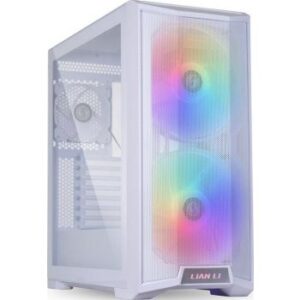 Lian Li Lancool 215 ATX Mid Tower Computer Case, Steel / Tempered Glass, 7 Expansion Slots, 370 mm GPU Length, 2 x USB 3.0 / Audio, White | G99.LAN215W.00