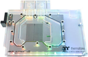 Thermaltake Pacific V-RTX 4090 Plus GPU Water Block, For Asus Rog & Tuf, 2.5W Power Input, Copper + Acrylic Material, USB 2.0 Connectors (9 Pin), 5 Voltage | CL-W368-PL00SW-A