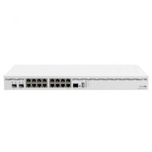 MikroTik Cloud Core 16 Port Gigabit Ethernet Router, Firewall VPN Dual 10Gb SFP+, ARM 64-Bit Architecture, 4GB RAM, 128MB NAND Storage, 16 10/100/1000 Ethernet Ports, White | CCR2004-16G-2S+