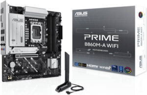 ASUS Prime B860M-A WiFi LGA 1851 Micro-ATX Motherboard, Intel B860 Chipset, 4x DIMM DDR5 Slots, Up to 256GB Max Memory, 1x PCIe 5.0 x16 SafeSlot, 2x M.2 Slots | 90MB1JY0-M0EAY0