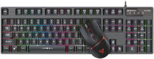 Fantech KX-302s MAJOR Gaming Keyboard & Mouse Combo, 104 Keys, 25 Keys Anti-Ghosting, Customizable Keyboard RGB Lighting, Gaming Optical Mouse Sensor, 1000Hz Polling Rate, Black | KX-302s MAJOR