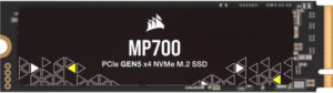 CORSAIR MP700 2TB PCIe 5.0 (Gen 5) x4 NVMe M.2 SSD, Up to 10000MB/s Max Read & Up to 10000MB/s Max Write Speed, 3D TLC NAND Flash, 1400TBW Endurance, 1600000H MTBF | CSSD-F2000GBMP700R2
