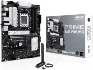 ASUS PRIME B650-PLUS WIFI AM5 ATX Motherboard, AMD B650 Chipset, 4x DIMM DDR5 Slots, 192 Max Memory, Realtek 2.5Gb Ethernet, 2x M.2 Slots, 2x PCIe 4.0 x16 Slots, Wi-Fi 6E & Bluetooth | 90MB1KP0-M0EAY0