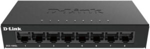 D-Link DGS-108GL 8-Port Gigabit Unmanaged Desktop Switch, Metal Casing, Energy Efficient, Fanless, Supports 16 Gbps, 4.31 Watts Power, 16 Gbps Switching Fabric, Black | DGS-108GL