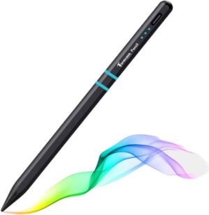 Formcase Stylus Pencil, for for all iPads from 2018, 16.5cm Diameter, 8-12 Hours Battery Life, Touch Surface on the Upper Side Switching Mode, Power Saving Mode, USB-C Port, Black | FCAPBDCE2