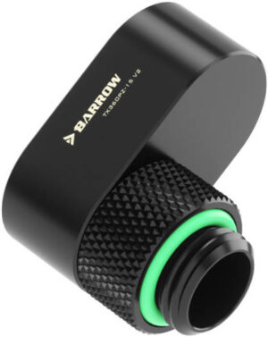 Barrow G1/4 360° Rotation Offset Adapter, Brass Material, Suitable For Correcting The Nozzle Deviation within 15mm, Non Slip Diamond Patterns, Black | TX360PZ-15 V2