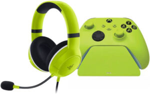 Razer Essential Duo Bundle for Xbox, 50mm TriForce Drivers, Cardioid Mic, Magnetic Contact System, Powered by USB, for Xbox Series X|S Controller, Electric Volt |‎ RZ82-03970300-B3M1