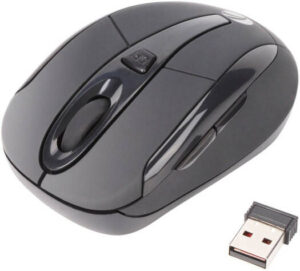 VCOM DM504 Wireless Mouse, 400/800/1200 Adjustable DPI, Six Functional Keys, 2.4GHz Frequency, Compact and Lightweight, Energy Efficient, Up to 10m Distance, Black | DM504
