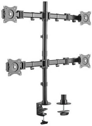 Newstar 91-LDT07C048 Quad Articulating Monitor Arm, Fits 13" to 27" Screen, 8kg Max Weight, Tilt & 90° Swivel, Full Motion, 75x75 & 100x100 VESA, Ball Joint Structure, Black | 91-LDT07C048