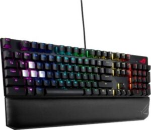 Asus ROG Strix Scope RGB Wired Mechanical Gaming Keyboard, Cherry MX Red, Aluminum Frame, Aura Sync Lighting, Arabic keys | 90MP01I0-B0CA00