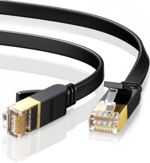 UGREEN NW106 Ethernet Cable Cat7 Gigabit Network Cable, High-Speed Flat 10Gbps, RJ45 Ethernet Cable Patch Cable, Compatible for Gaming PS5 / 4 / 3, Xbox Laptop Modem Router PC, 5 Meter, Black | 11263