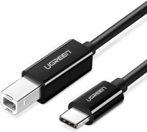 UGREEN US241 USB-C To USB 2.0 Printer Cable, 1 Meter, Compatible With PC, MacBook, Desktop, Laptop, Fast And Reliable Connection With Printers Of Various Brands, Black | 80811