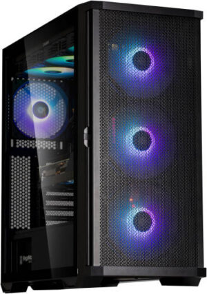 Zalman Z10 Plus ATX Mid-Tower PC Case, Tempered Glass & Mesh Panels, 4x Pre Installed ARGB Fans, Up to 360mm Radiator Support, Optimal Air Flow, USB 3.0 /Type-C / LED Button, Black | ZM-Z10-PLUS-BL
