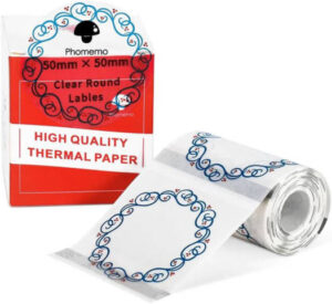 Phomemo 20706019 Multifunctional Label Maker Printer Paper, Flower Pattern Design, For M110/M120/M200/M220, 50x50mm Size, 140 Labels In Roll | RNDSTM1XY5050TR