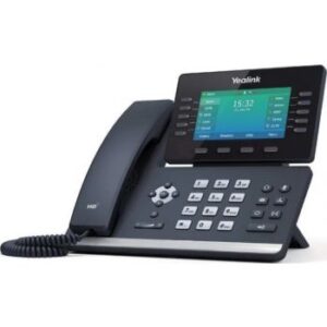 Yealink T54W IP Phone, 16 VoIP Accounts. 4.3-Inch Color Display. USB 2.0, 802.11ac Wi-Fi, Dual-Port Gigabit Ethernet, 802.3af PoE, Power Adapter | YEALINK T54W