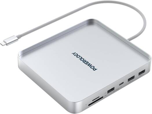 Powerology iMac 24 Inch USB-C Dock with SSD Enclosure 10GBPS 24 iMac Compatible USB-C Hub Stand with SSD Enclosure Non-slip Base Supports NVMe/SATA Aluminum Micro SD Slot SD Slot