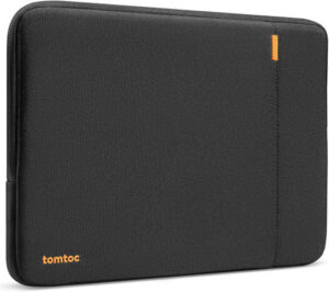 Tomtoc Defender-A13 Laptop Sleeve, 13" MacBook/Surface Laptop, 360 Degree Protection with Patented CornerArmor, Durable Recycled Fabric, YKK Zippers, Black | A13C2D1