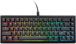 Ducky One ProjectD Tinker65 Mechanical Keyboard, Cherry Blue Key Switch, Hot-Swappable, PBT Double-Shot Keycaps, Detachable Type-C Cable, ENG-ARAB Layout, Black | PKTI2367AST-CCARPDOECLAAW1